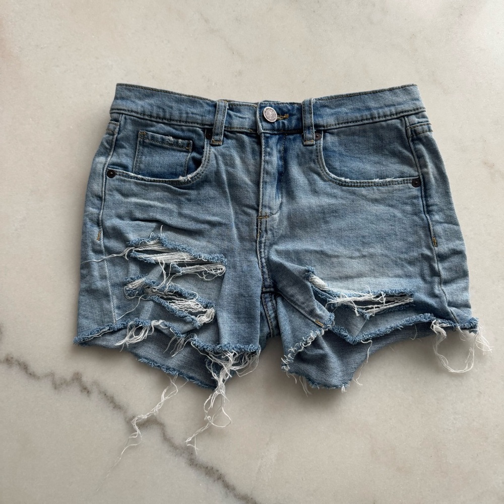 Blank NYC Light Blue Distressed Jean Shorts